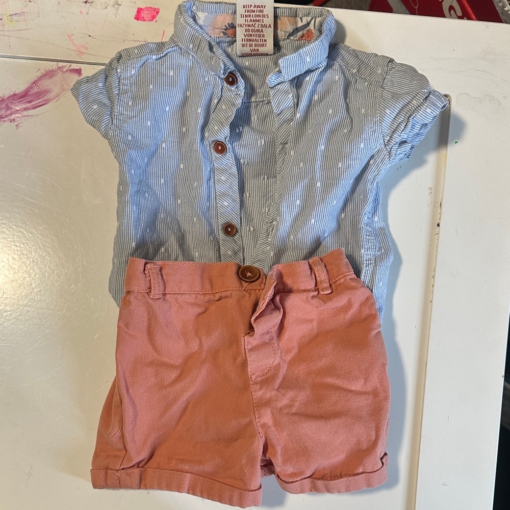 Kids Blue and Pink Striped Matching Set